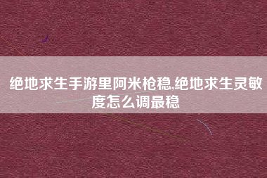 绝地求生手游里阿米枪稳,绝地求生灵敏度怎么调最稳