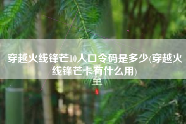 穿越火线锋芒10人口令码是多少(穿越火线锋芒卡有什么用)