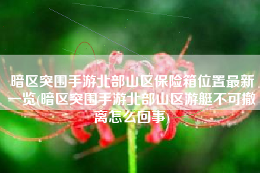 暗区突围手游北部山区保险箱位置最新一览(暗区突围手游北部山区游艇不可撤离怎么回事)