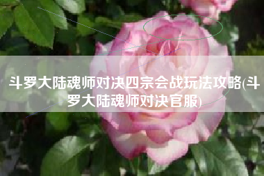 斗罗大陆魂师对决四宗会战玩法攻略(斗罗大陆魂师对决官服)