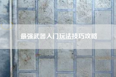 最强武器入门玩法技巧攻略
