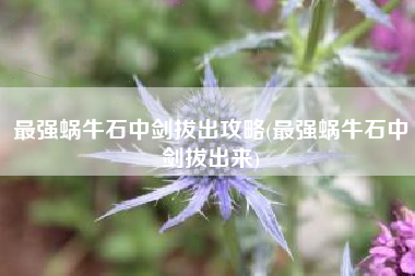 最强蜗牛石中剑拔出攻略(最强蜗牛石中剑拔出来)