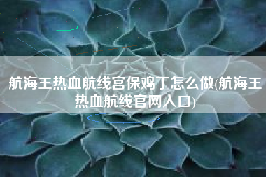 航海王热血航线宫保鸡丁怎么做(航海王热血航线官网入口)