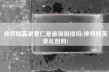 神将群英录曹仁是最强前排吗(神将群英录礼包码)