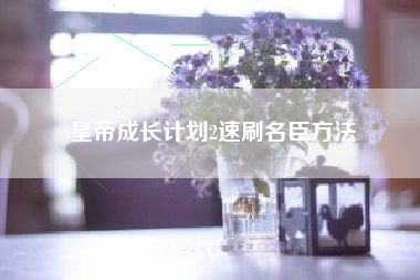 皇帝成长计划2速刷名臣方法