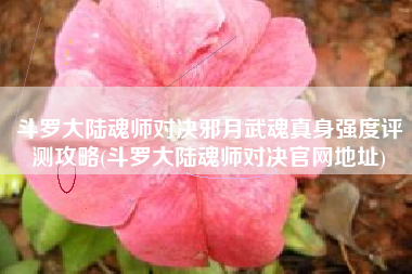斗罗大陆魂师对决邪月武魂真身强度评测攻略(斗罗大陆魂师对决官网地址)