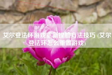 艾尔登法环游戏重新捏脸方法技巧 (艾尔登法环怎么重置游戏)