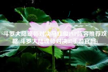斗罗大陆魂师对决马红俊PVP阵容推荐攻略(斗罗大陆魂师对决37手游官网)