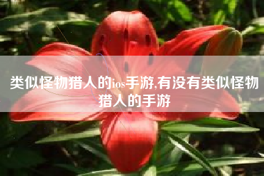 类似怪物猎人的ios手游,有没有类似怪物猎人的手游