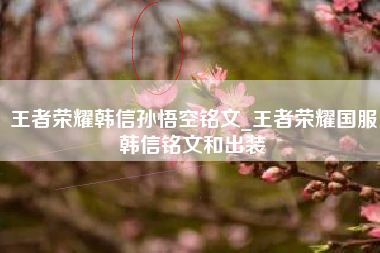 王者荣耀韩信孙悟空铭文_王者荣耀国服韩信铭文和出装