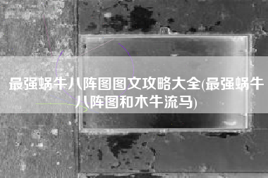 最强蜗牛八阵图图文攻略大全(最强蜗牛八阵图和木牛流马)
