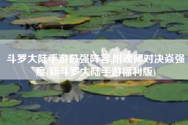 斗罗大陆手游最强阵容,附魂师对决焱强度(新斗罗大陆手游福利版)