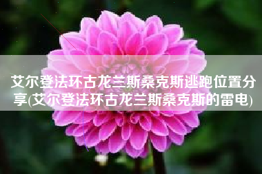 艾尔登法环古龙兰斯桑克斯逃跑位置分享(艾尔登法环古龙兰斯桑克斯的雷电)