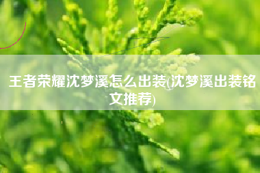王者荣耀沈梦溪怎么出装(沈梦溪出装铭文推荐)