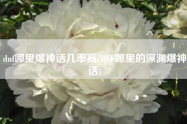 dnf哪里爆神话几率高(DNF哪里的深渊爆神话)