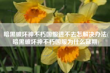 暗黑破坏神不朽国服进不去怎解决办法(暗黑破坏神不朽国服为什么延期)