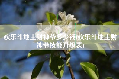 欢乐斗地主财神爷多少钱(欢乐斗地主财神爷技能升级表)