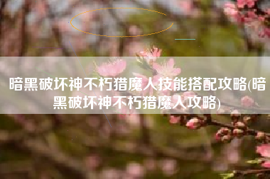 暗黑破坏神不朽猎魔人技能搭配攻略(暗黑破坏神不朽猎魔人攻略)