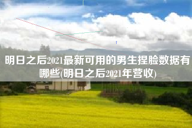 明日之后2021最新可用的男生捏脸数据有哪些(明日之后2021年营收)