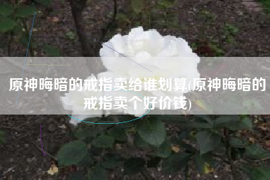 原神晦暗的戒指卖给谁划算(原神晦暗的戒指卖个好价钱)