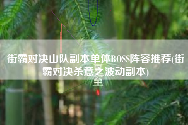 街霸对决山队副本单体BOSS阵容推荐(街霸对决杀意之波动副本)