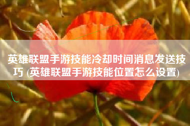 英雄联盟手游技能冷却时间消息发送技巧 (英雄联盟手游技能位置怎么设置)