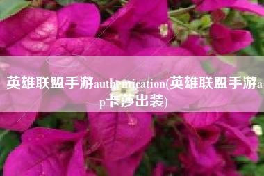 英雄联盟手游authentication(英雄联盟手游ap卡莎出装)