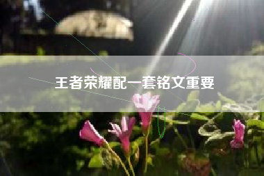 王者荣耀配一套铭文重要