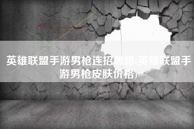 英雄联盟手游男枪连招思路(英雄联盟手游男枪皮肤价格)