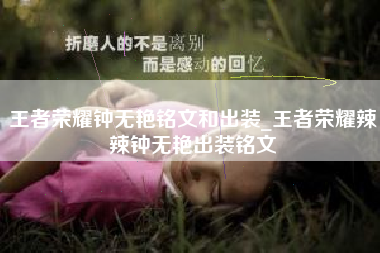 王者荣耀钟无艳铭文和出装_王者荣耀辣辣钟无艳出装铭文