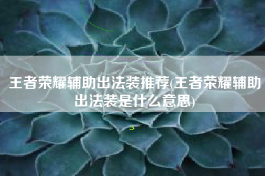 王者荣耀辅助出法装推荐(王者荣耀辅助出法装是什么意思)