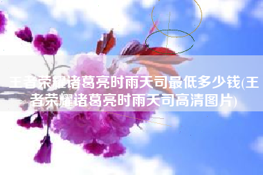 王者荣耀诸葛亮时雨天司最低多少钱(王者荣耀诸葛亮时雨天司高清图片)