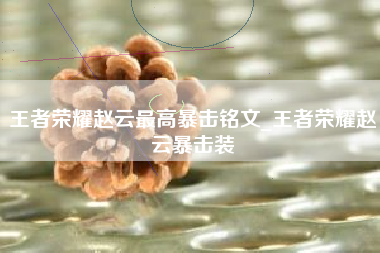 王者荣耀赵云最高暴击铭文_王者荣耀赵云暴击装