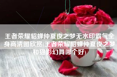 王者荣耀貂蝉仲夏夜之梦无水印霸气全身高清图欣赏(王者荣耀貂蝉仲夏夜之梦和猫影幻舞哪个好)