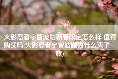 火影忍者宇智波鼬新春限定怎么样 值得购买吗(火影忍者宇智波鼬为什么灭了一族)