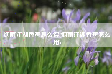烟雨江湖香蕉怎么得(烟雨江湖香蕉怎么用)