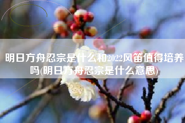 明日方舟忍宗是什么和2022风笛值得培养吗(明日方舟忍宗是什么意思)