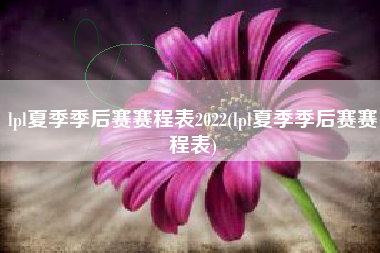 lpl夏季季后赛赛程表2022(lpl夏季季后赛赛程表)