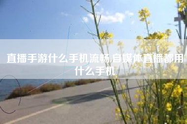 直播手游什么手机流畅,自媒体直播都用什么手机