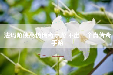 法玛游侠高仿传奇手游,不出一个真传奇手游