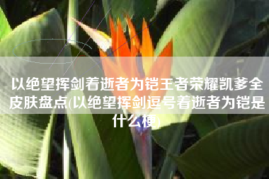 以绝望挥剑着逝者为铠王者荣耀凯爹全皮肤盘点(以绝望挥剑逗号着逝者为铠是什么梗)