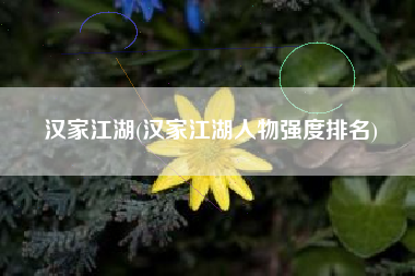 汉家江湖(汉家江湖人物强度排名)