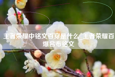 王者荣耀中铭文百穿是什么_王者荣耀百爆吕布铭文