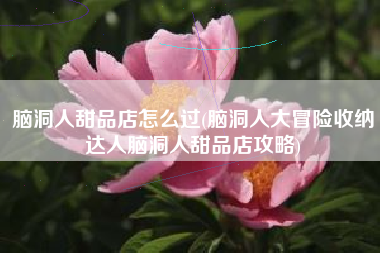 脑洞人甜品店怎么过(脑洞人大冒险收纳达人脑洞人甜品店攻略)