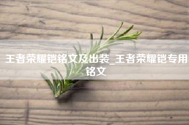 王者荣耀铠铭文及出装_王者荣耀铠专用铭文