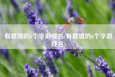有意境的6个字游戏名(有意境的6个字游戏名)