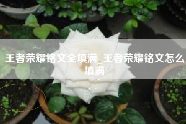 王者荣耀铭文全填满_王者荣耀铭文怎么填满