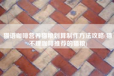 猫语咖啡营养猫粮划算制作方法攻略(猫不理咖啡推荐的猫粮)
