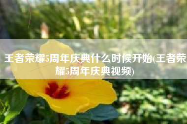 王者荣耀5周年庆典什么时候开始(王者荣耀5周年庆典视频)