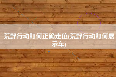 荒野行动如何正确走位(荒野行动如何展示车)